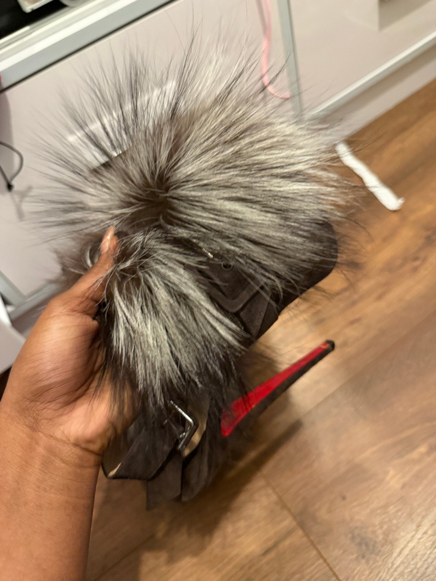 Christian Louboutin Fur Splash Heels - 41
