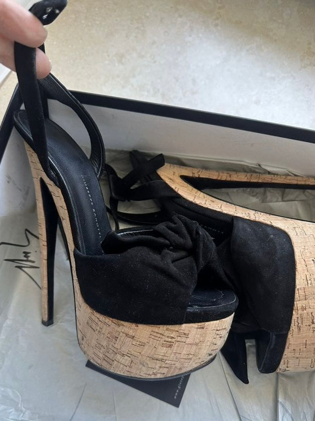 Giuseppe Zanotti Cork Platform Heels - 38.5