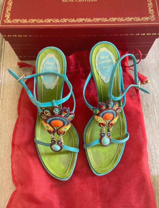 Rene Caovilla Beaded Heels - 36.6/37