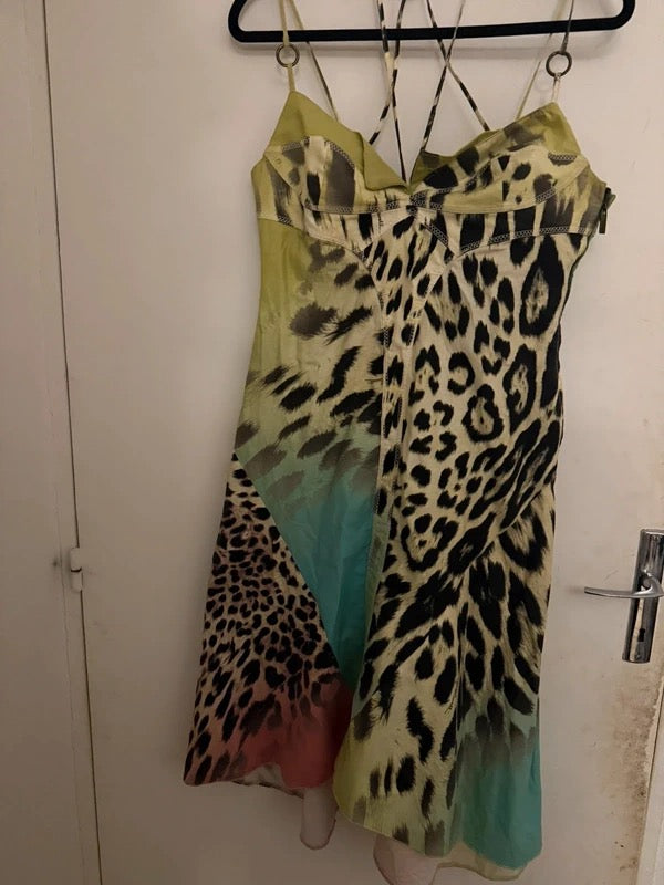 Roberto Cavalli Leopard Print Dress - M/L