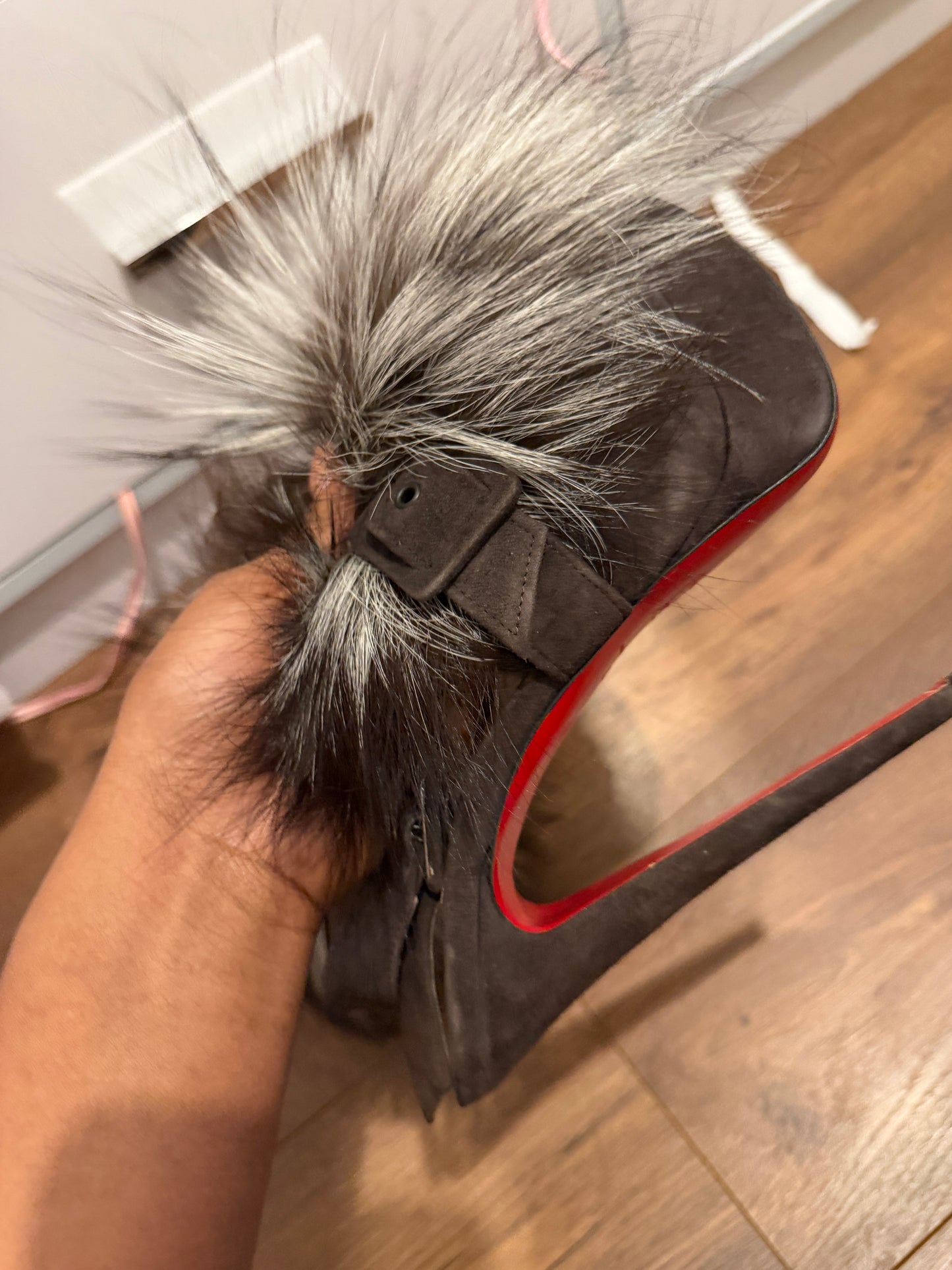 Christian Louboutin Fur Splash Heels - 41