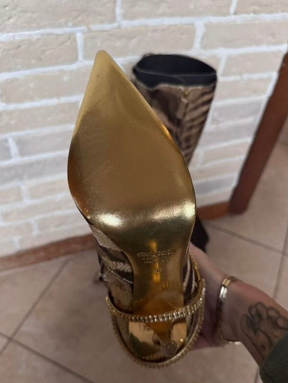 Roberto Cavalli Zebra Metallic Boots Brand New - 38.5/39