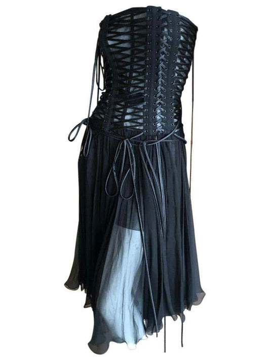Dolce & Gabbana Daring Lace Up Corset Dress - M