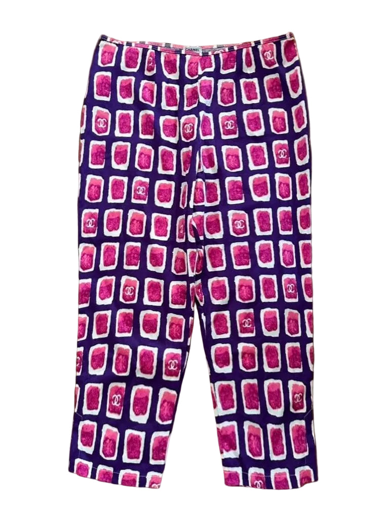 Chanel 2001 Watercolour Capri Pants - XS