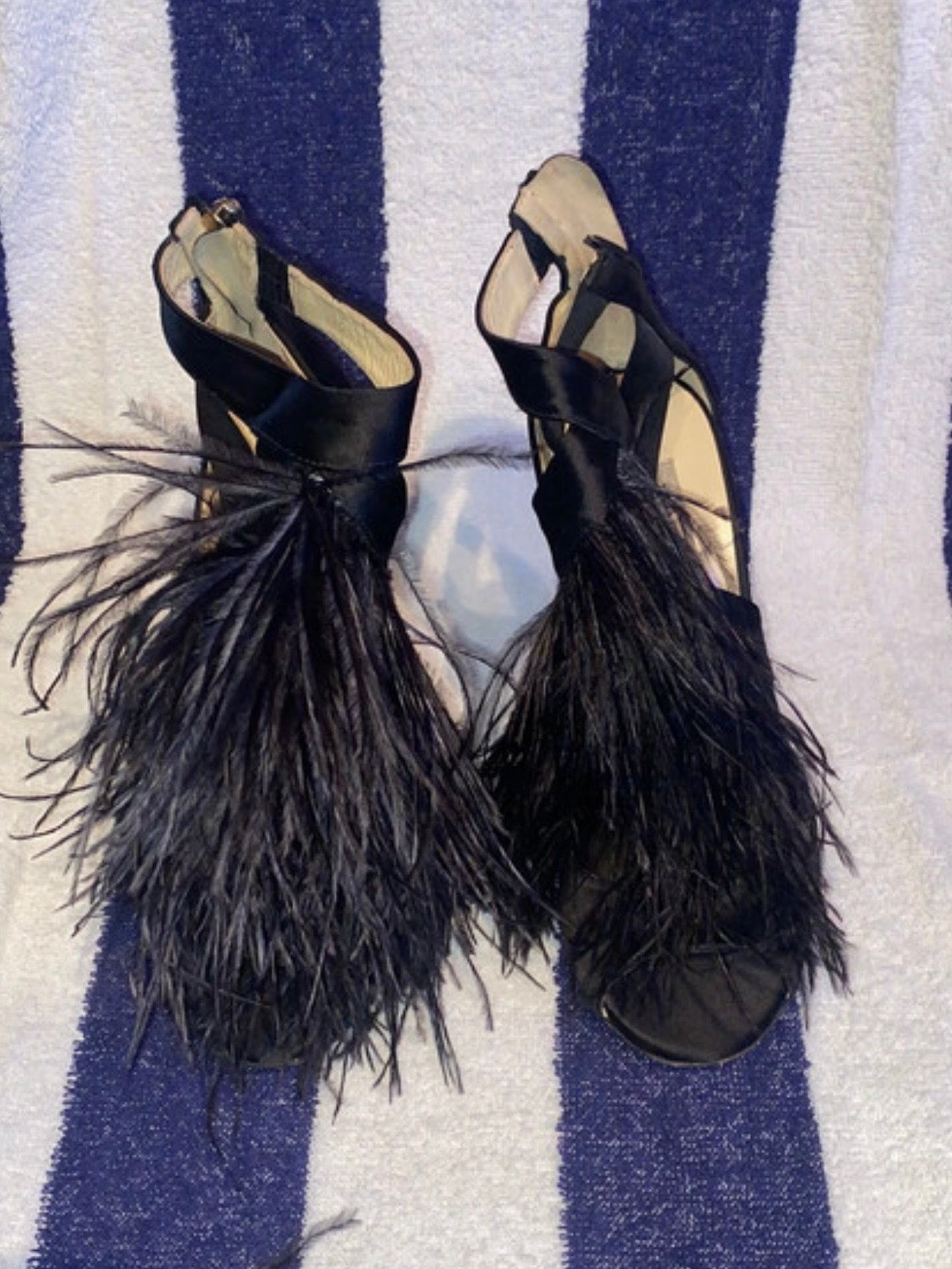 Jimmy Choo Ostrich Feather Heels - 37