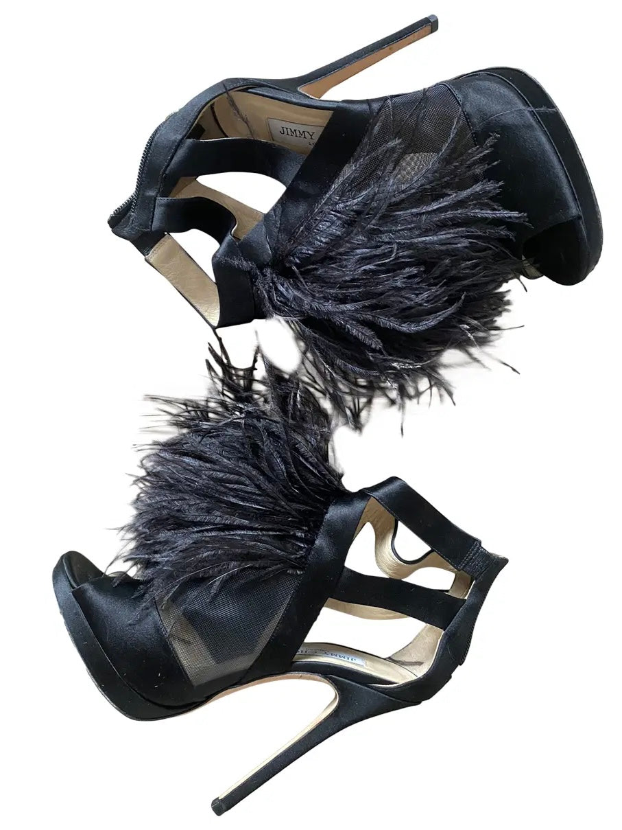 Jimmy Choo Ostrich Feather Heels - 37
