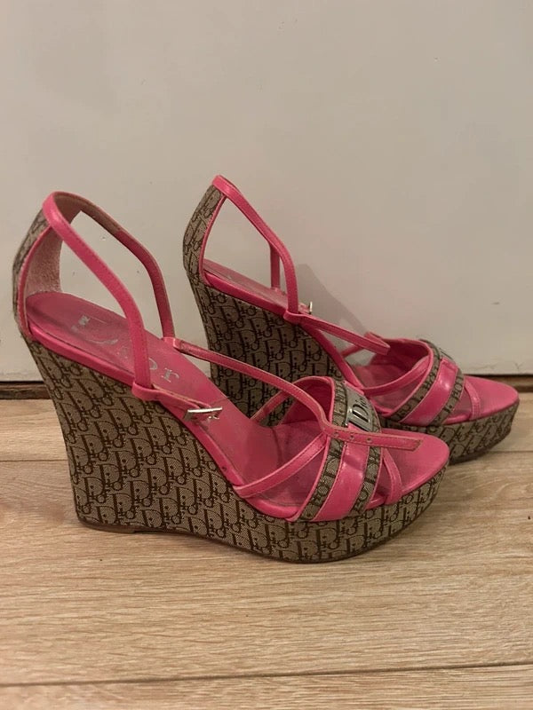 Dior Monogram Wedges - 38/38.5