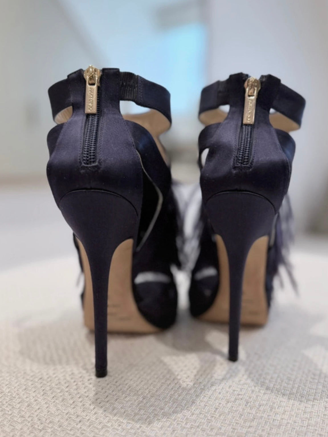 Jimmy Choo Ostrich Feather Heels - 36