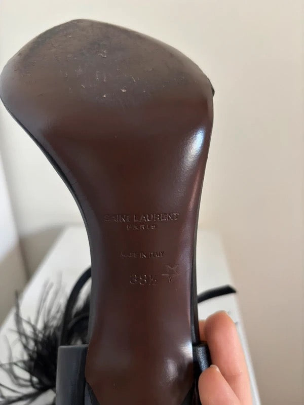 Saint Laurent Ostrich Feather Low Heel - 38.5