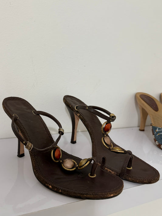 Ted Baker Jewelled Toe Ring Heel - 39.5