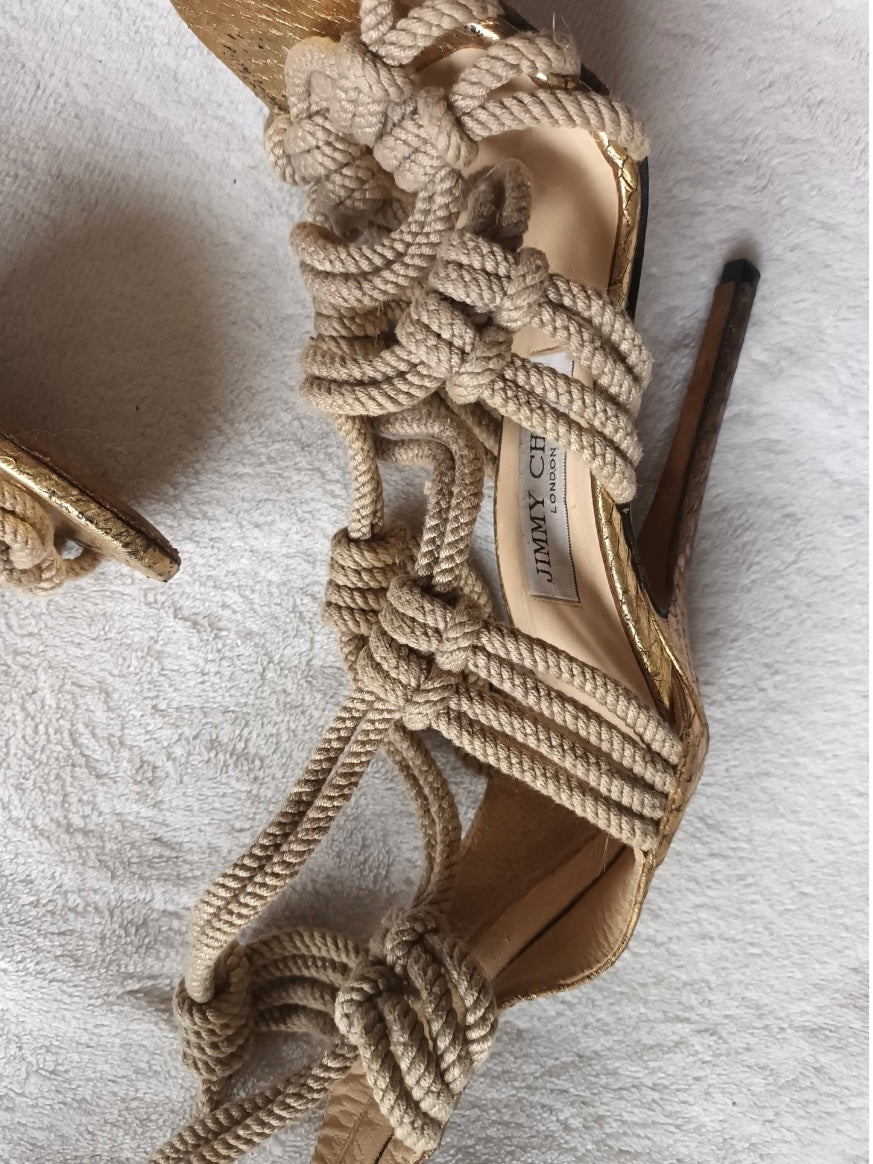 Jimmy Choo Lace Up Rope Boots - 36