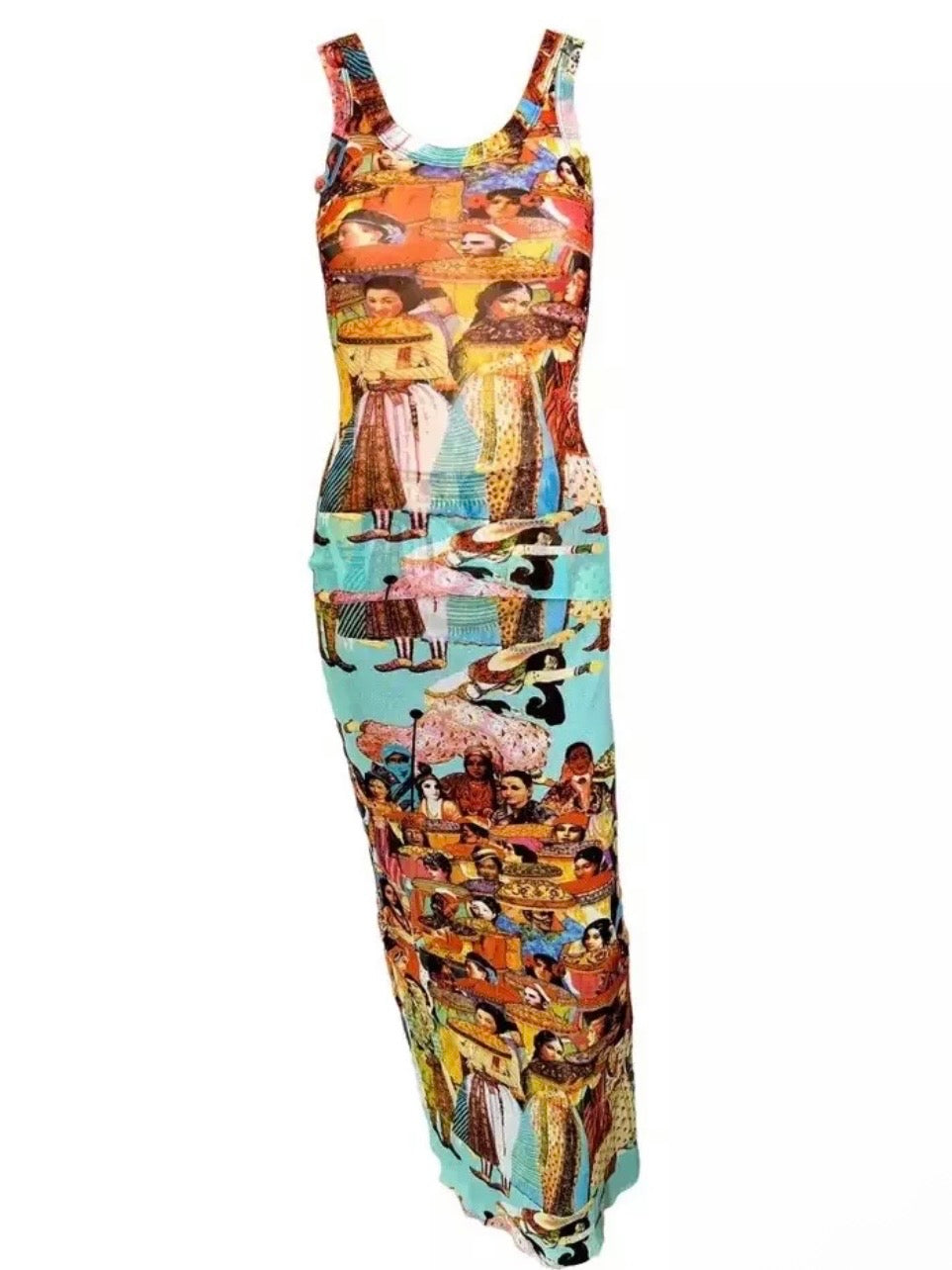 Jean Paul Gaultier S/S 1999 Soleil Mesh Maxi Dress - S