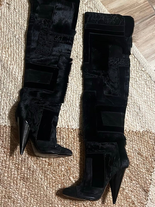 Tom Ford Patchwork Runway Boots - 39