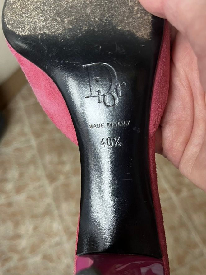 Dior Galliano Suede Tag Kitten Heels - 40.5