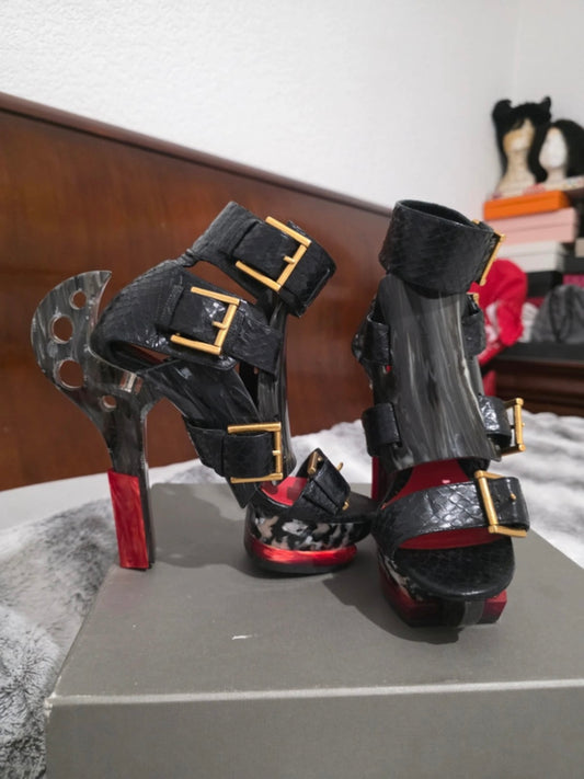 Alexander McQueen Python Runway Heels - 37/37.5
