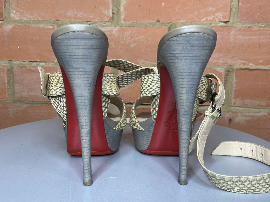 Christian Louboutin Python Gladiator Heels - 38.5