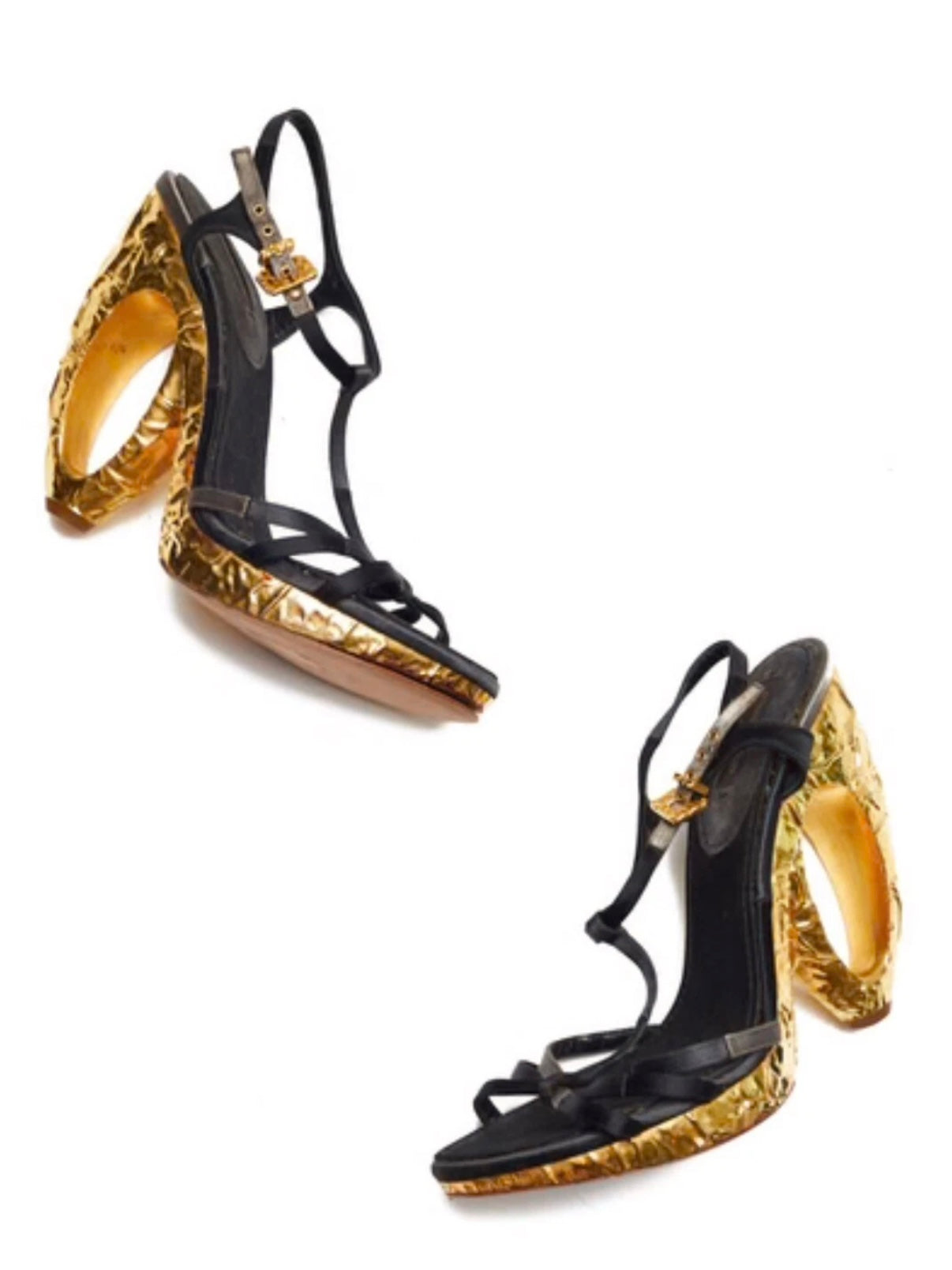 Louis Vuitton S/S 2007 Gold Wedge Heel - 41
