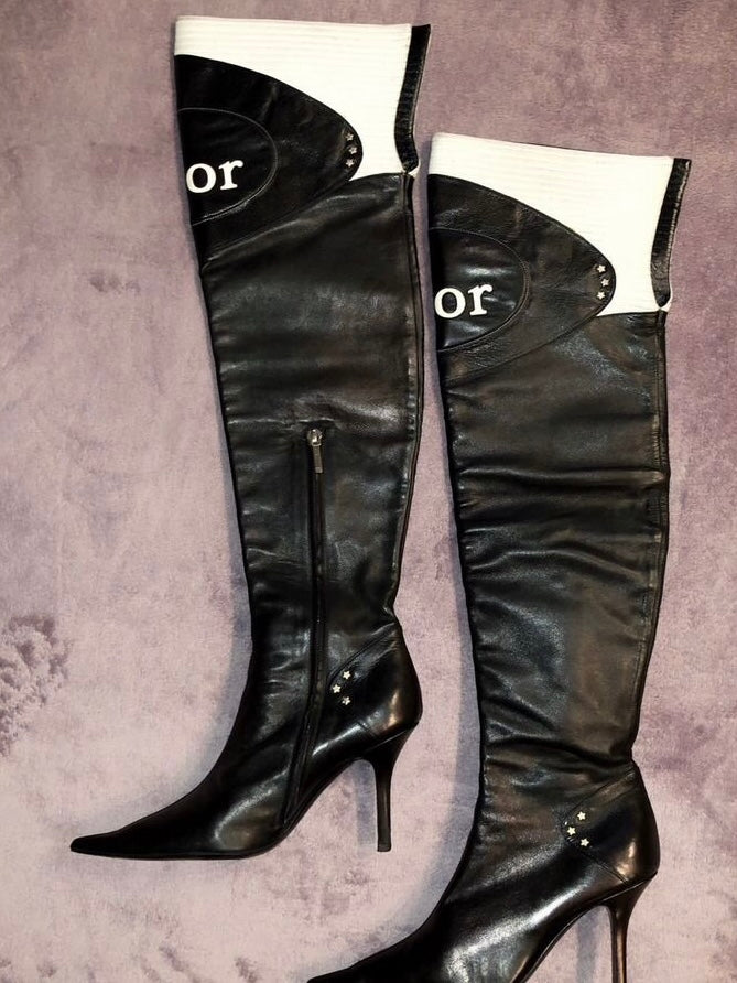 Dior Moto Over the Knee Boots - 36