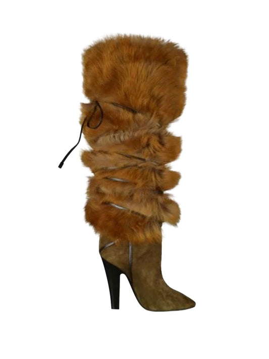 Saint Laurent Fur Boots - 40.5