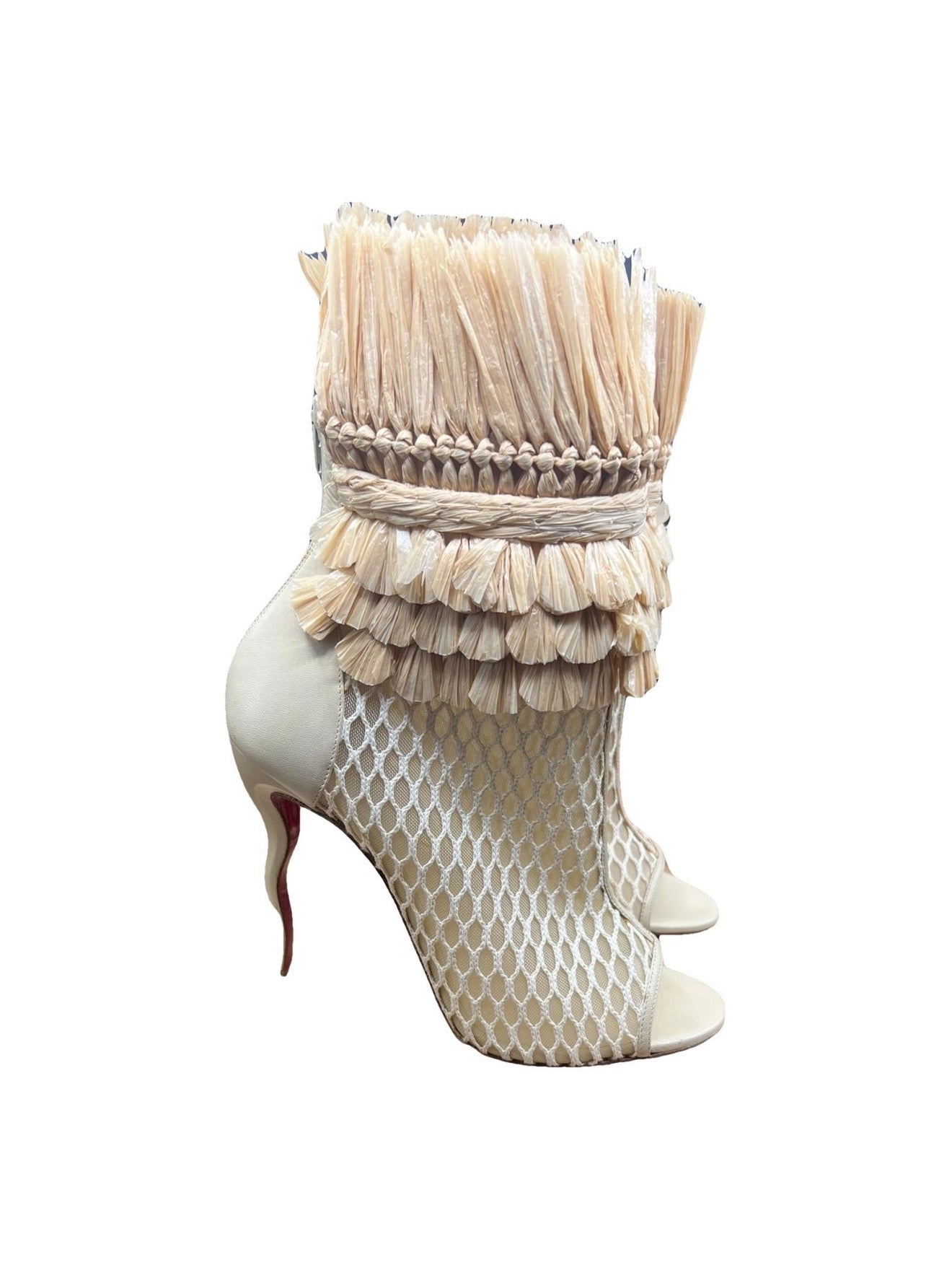 Christian Louboutin So Baker Raffia Boots Brand New - 40