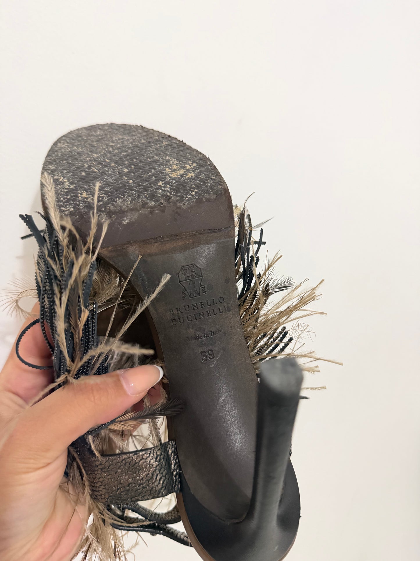 Brunello Cuccinelli Ostrich Feather Heels - 39