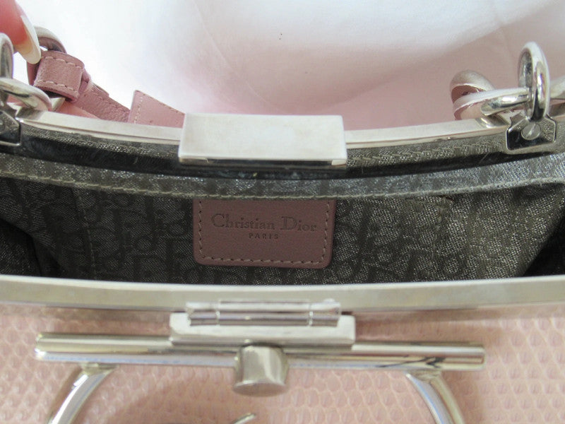 Christian Dior 2000 Pink Snakeskin Exotic Skin Diva bag
