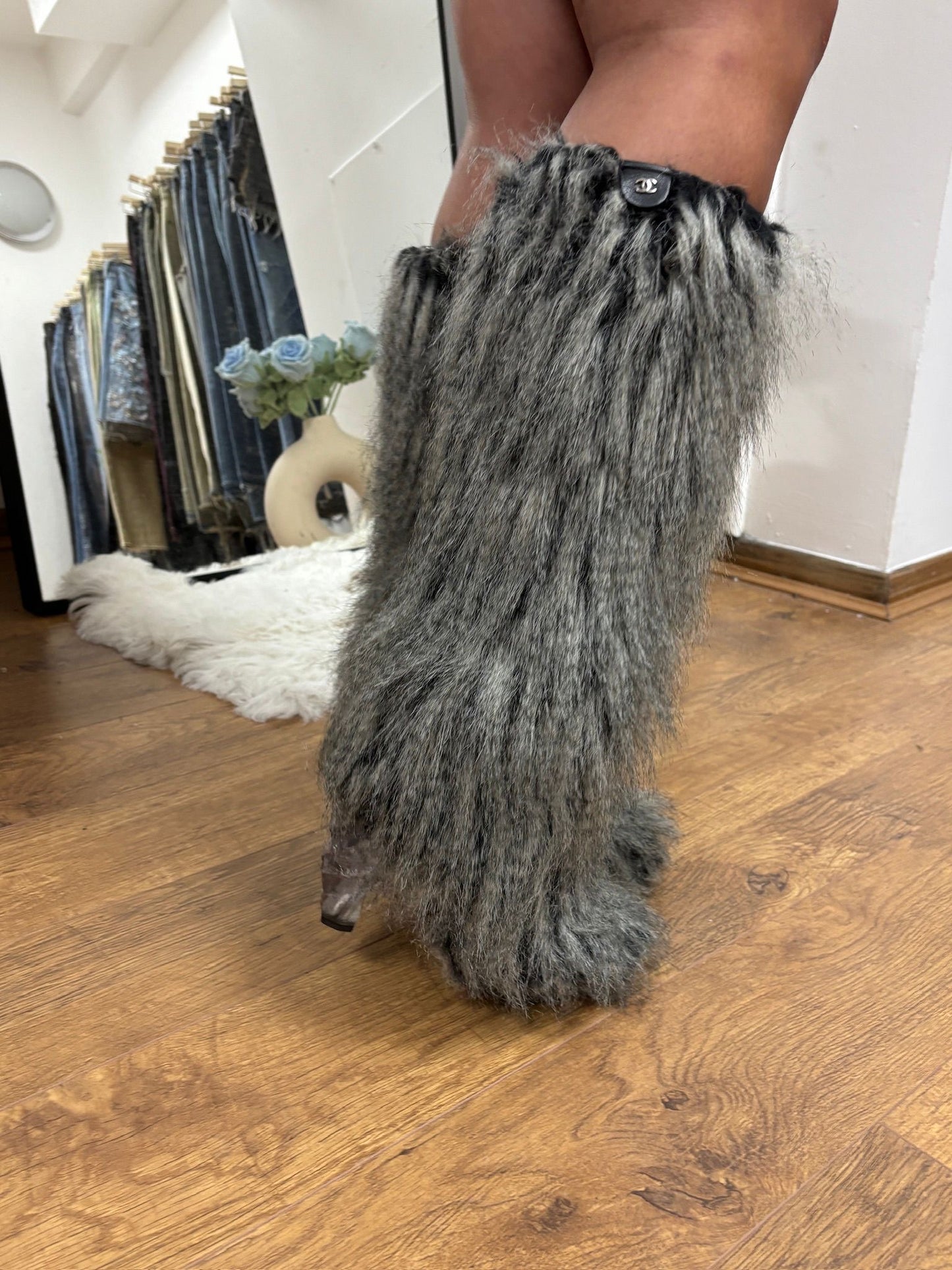 Chanel Fur Yeti Boots - 39