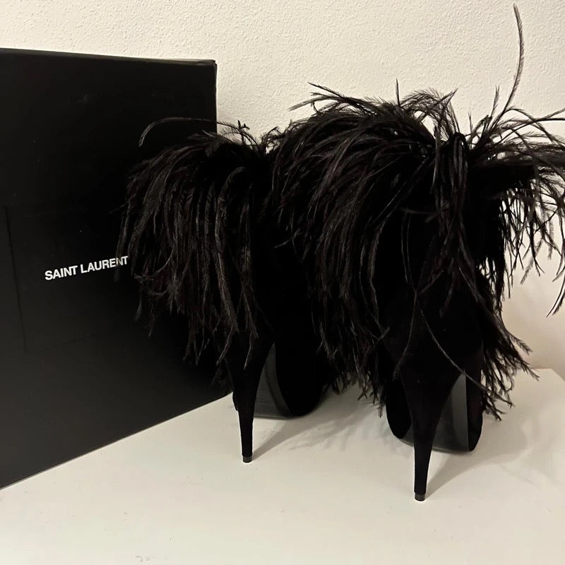 Saint Laurent Zizi Feather Runway Boots - 37