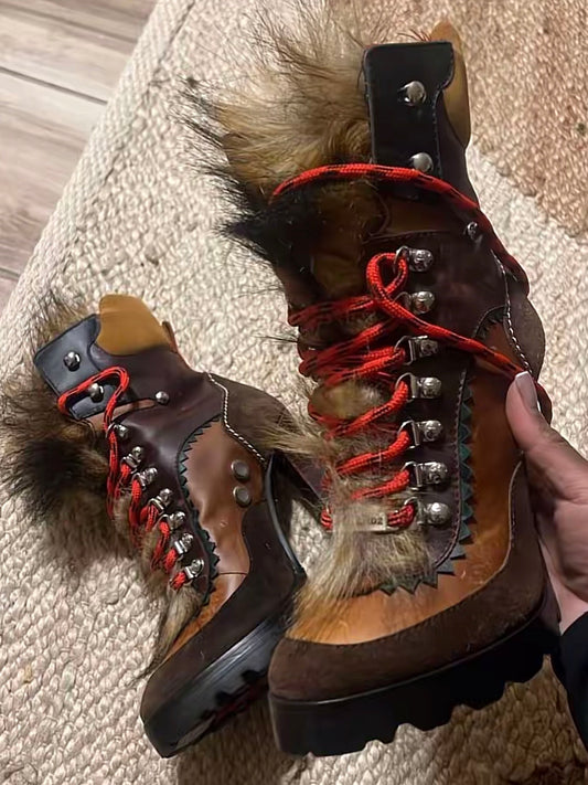 Dsquared2 Fur Boots with Heel - 40