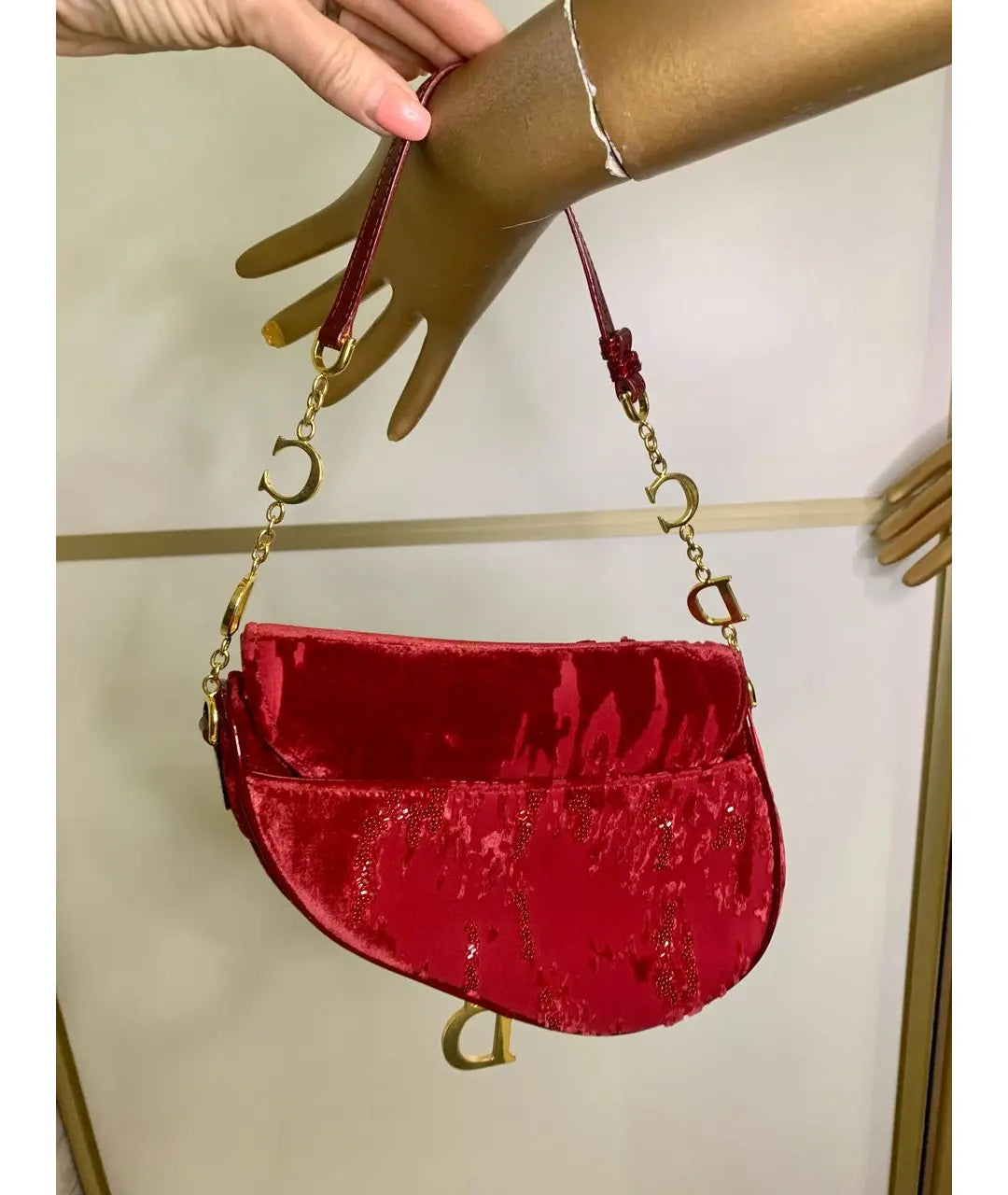 Dior Galliano 2007 Velvet Leopard Print Saddle Bag