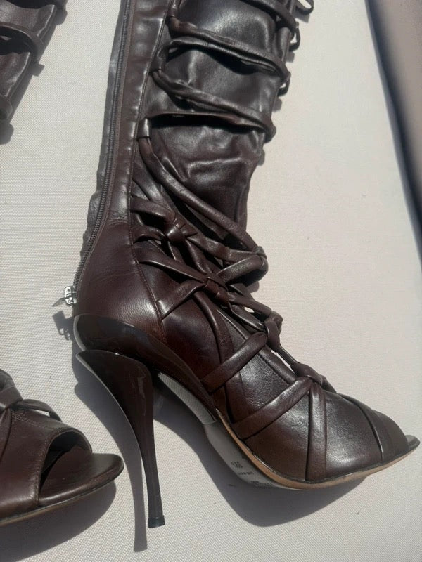 Jimmy Choo Anneli Gladiator Boots Brown - 39.5