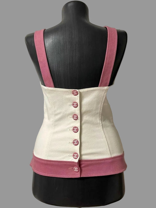 Chanel Logo Button Corset - S/M