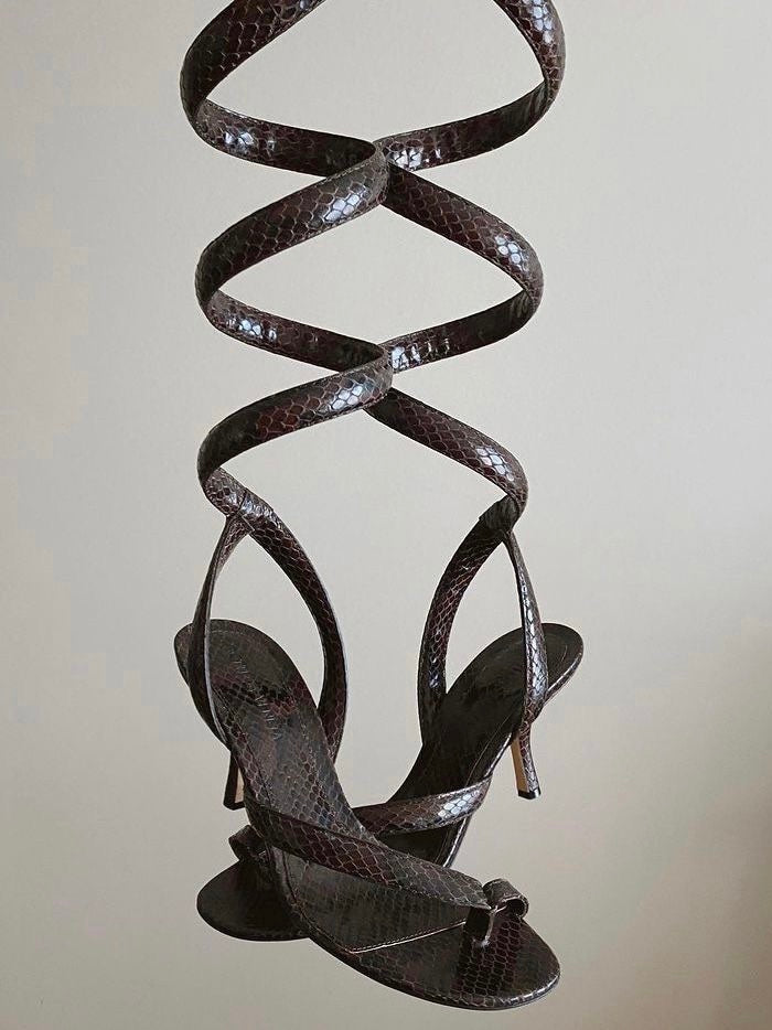 Botegga Venetta Python Spiral Heels - 38.5