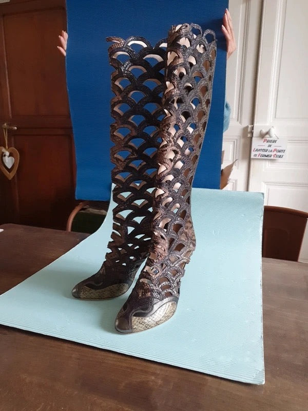 Miu Miu Sculptural Python Heels - 34.5, 38 + 39