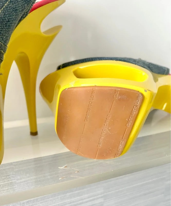 Gianmarco Lorenzi Denim Heels - 38