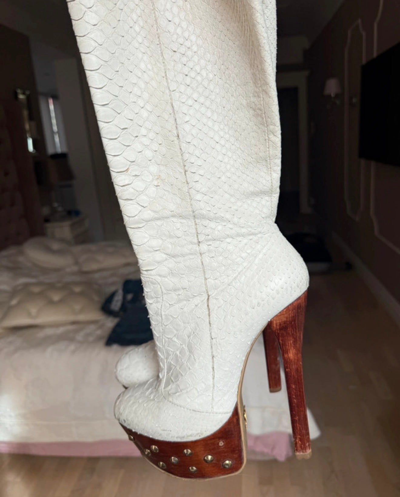 Gianmarco Lorenzi White Python Boots - 36