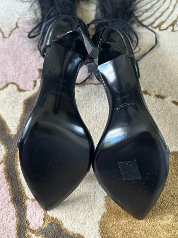 Saint Laurent Jamie Feather Heel Brand New - 41/41.5