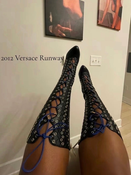 Versace Resort 2012 Lace Up Boots - 37