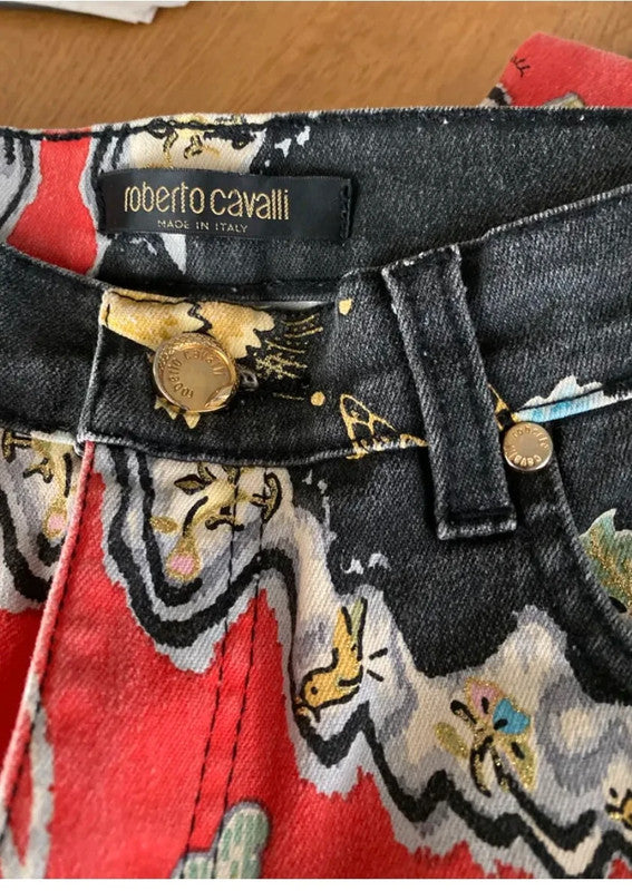 Roberto Cavalli Cheongsam Jeans - M
