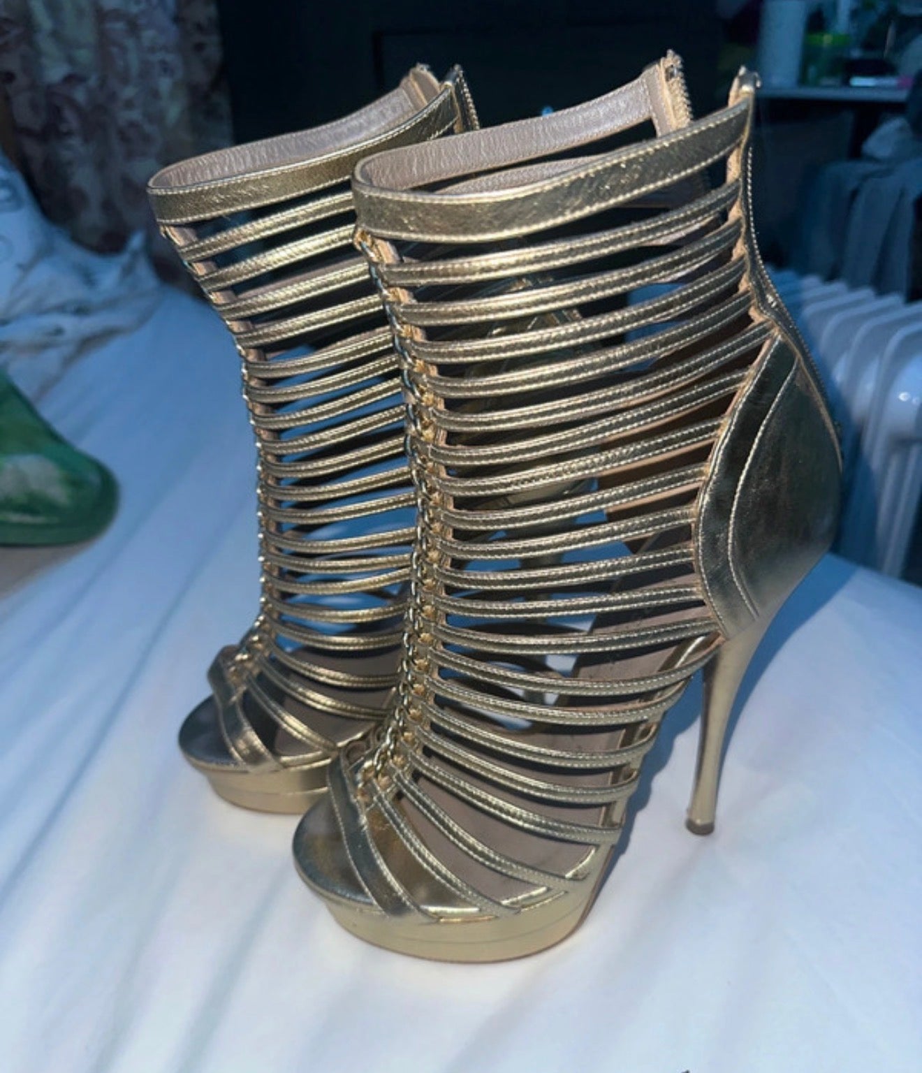 Versace Cage Gladiator Heels - 36