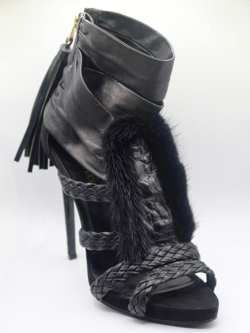 Emilio Pucci Fur Gladiator Heels - 38
