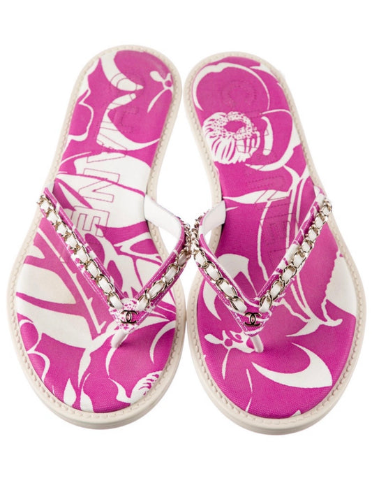 Chanel 2021 Coco Beach Thong Flip Flops Brand New - 35/35.5
