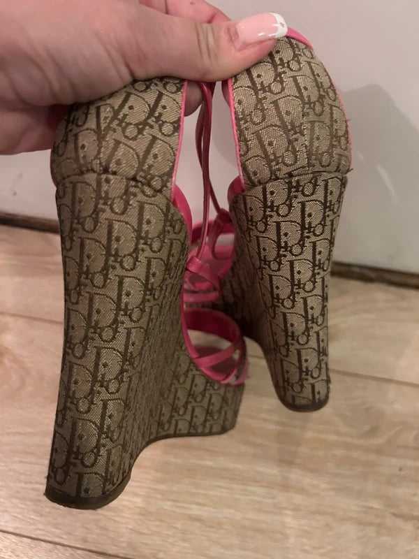 Dior Monogram Wedges - 38/38.5