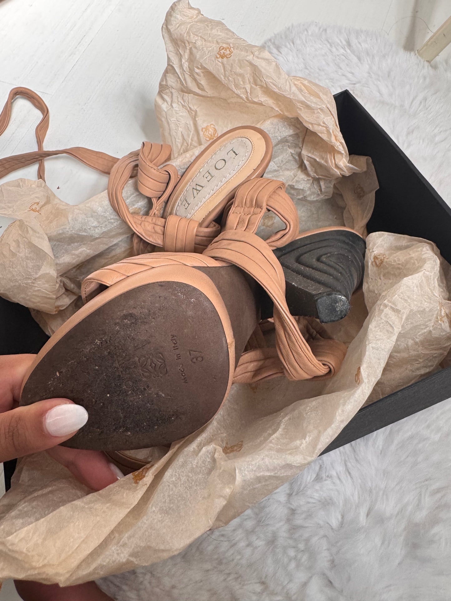 Loewe Wrap Around Heels - Tan