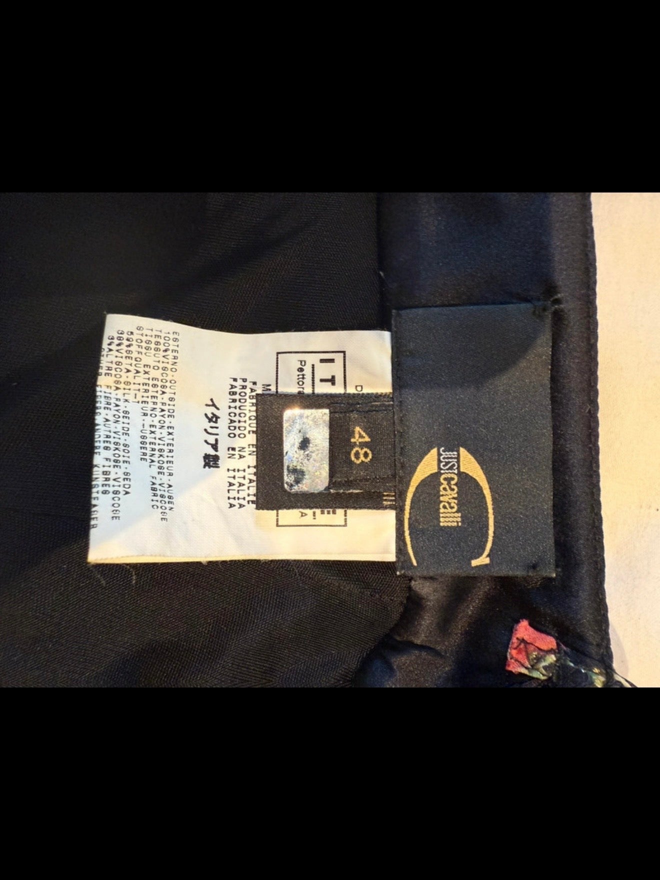 Cavalli 2000s Floral Satin Dress - L