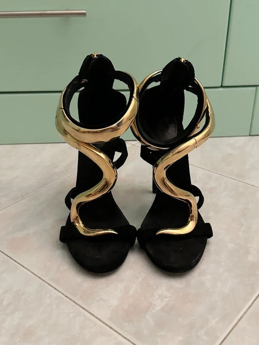 Giuseppe Zanotti Gold Venere Heel - 37