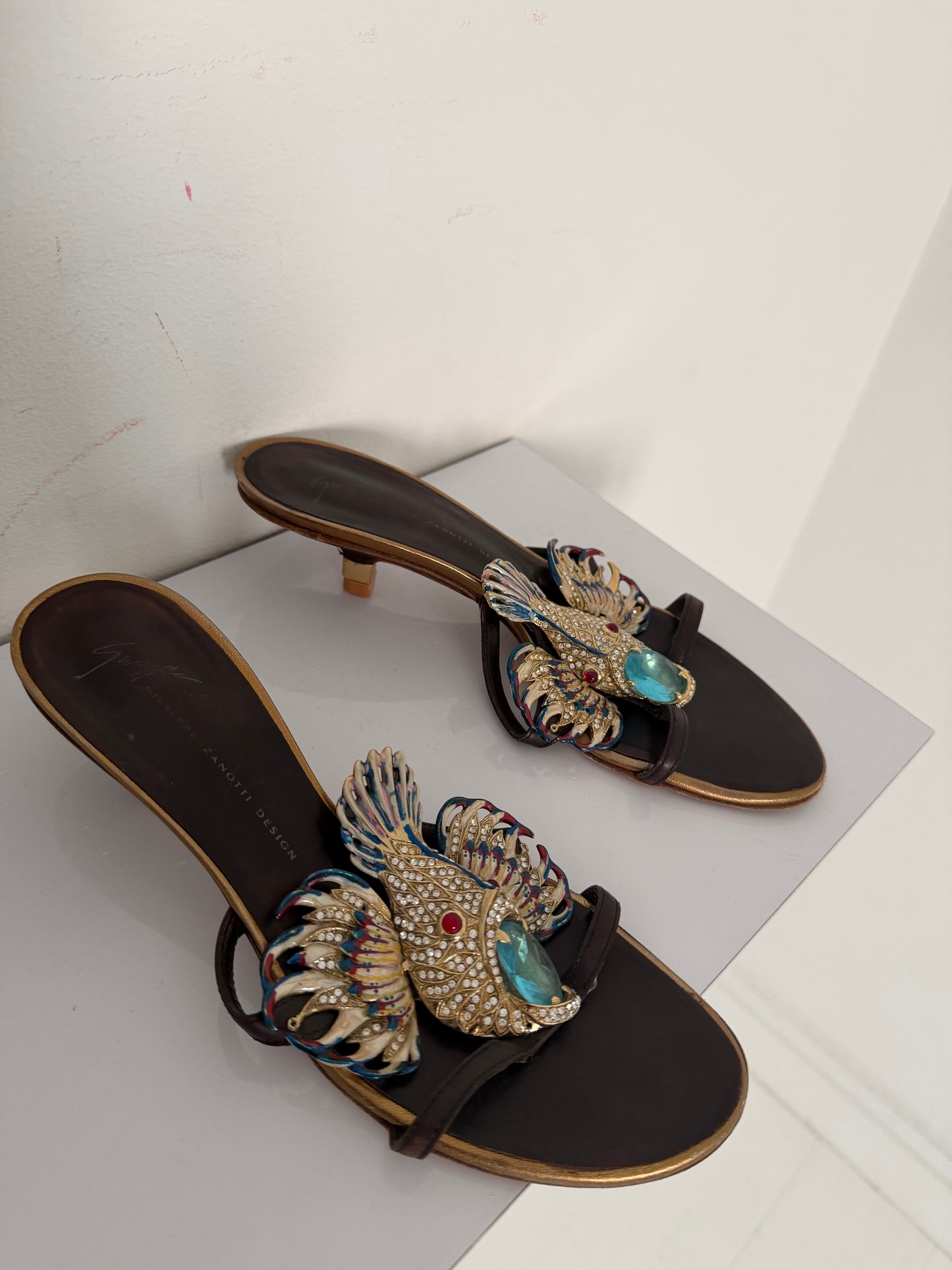 Giuseppe Zanotti Crystal Lionfish Heels - 37/38