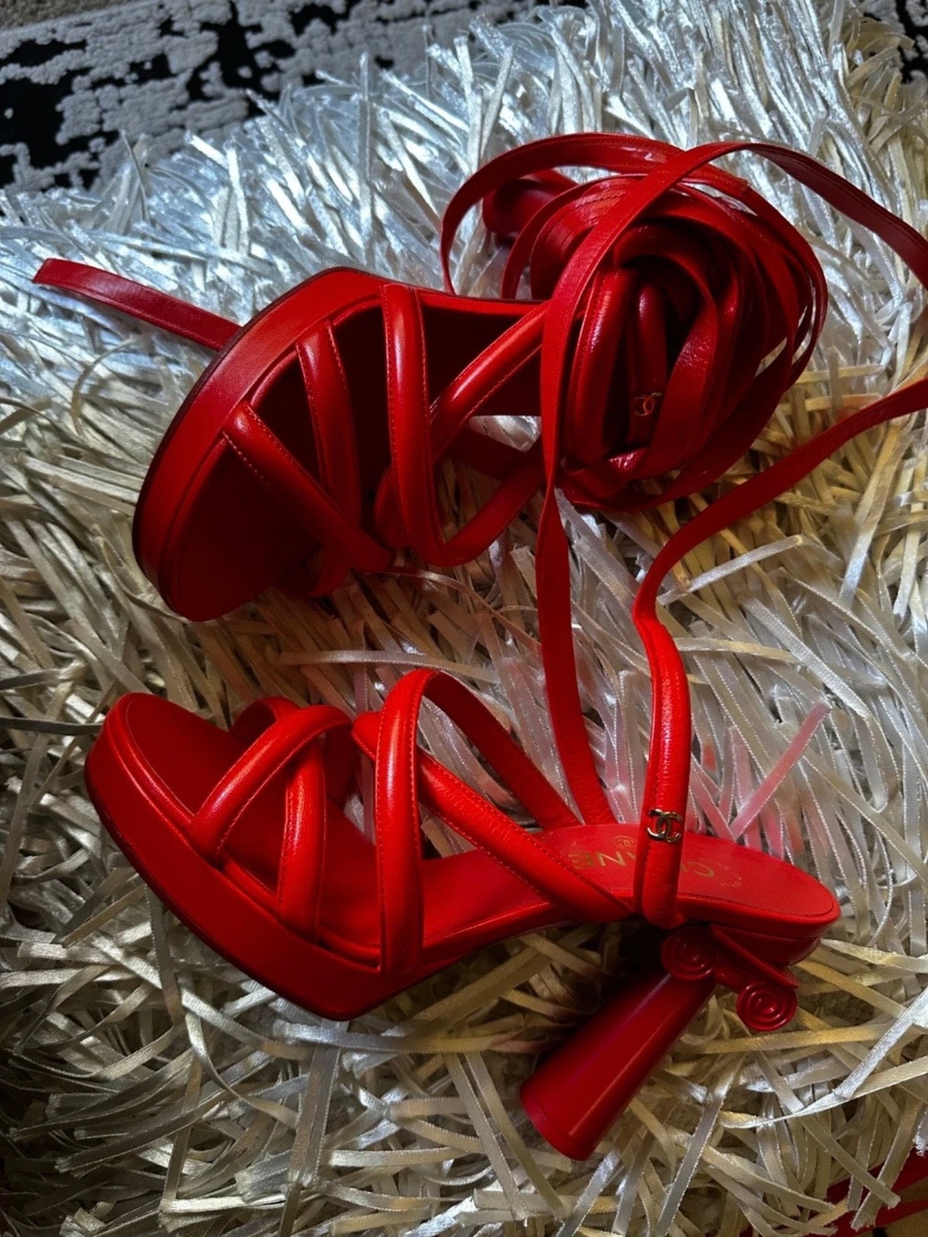 Chanel Colosseum Lace Up Heels  - 39