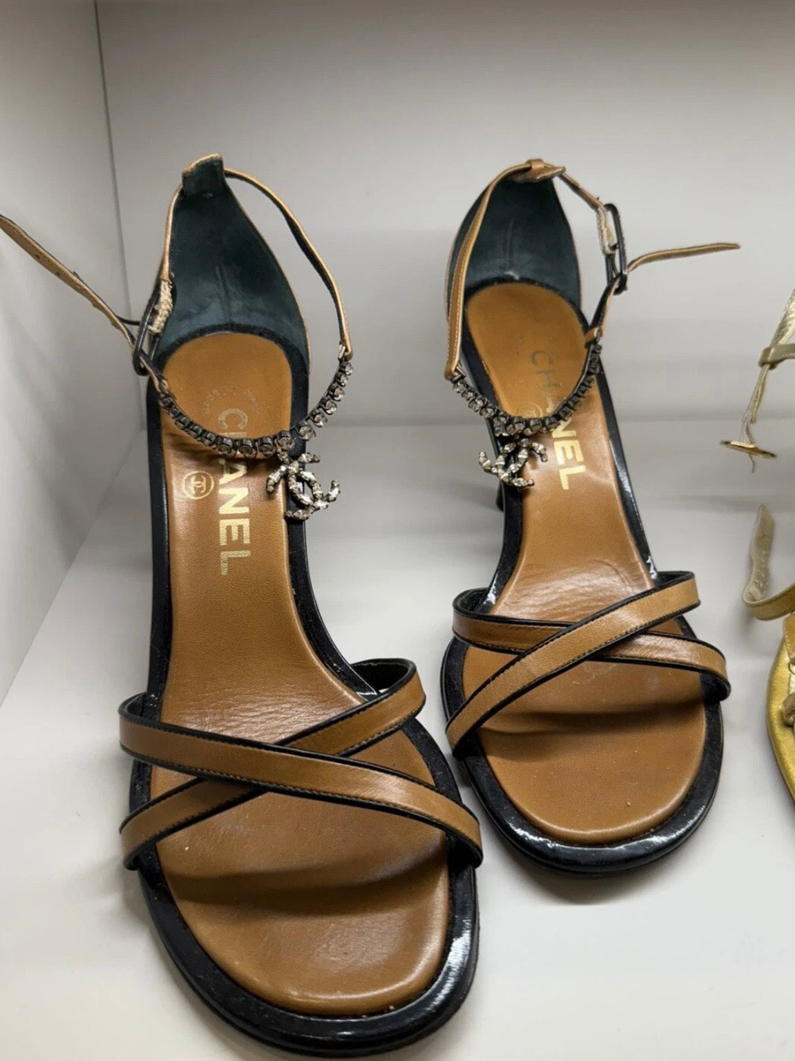 Chanel Charm Rhinestone Heels - 37