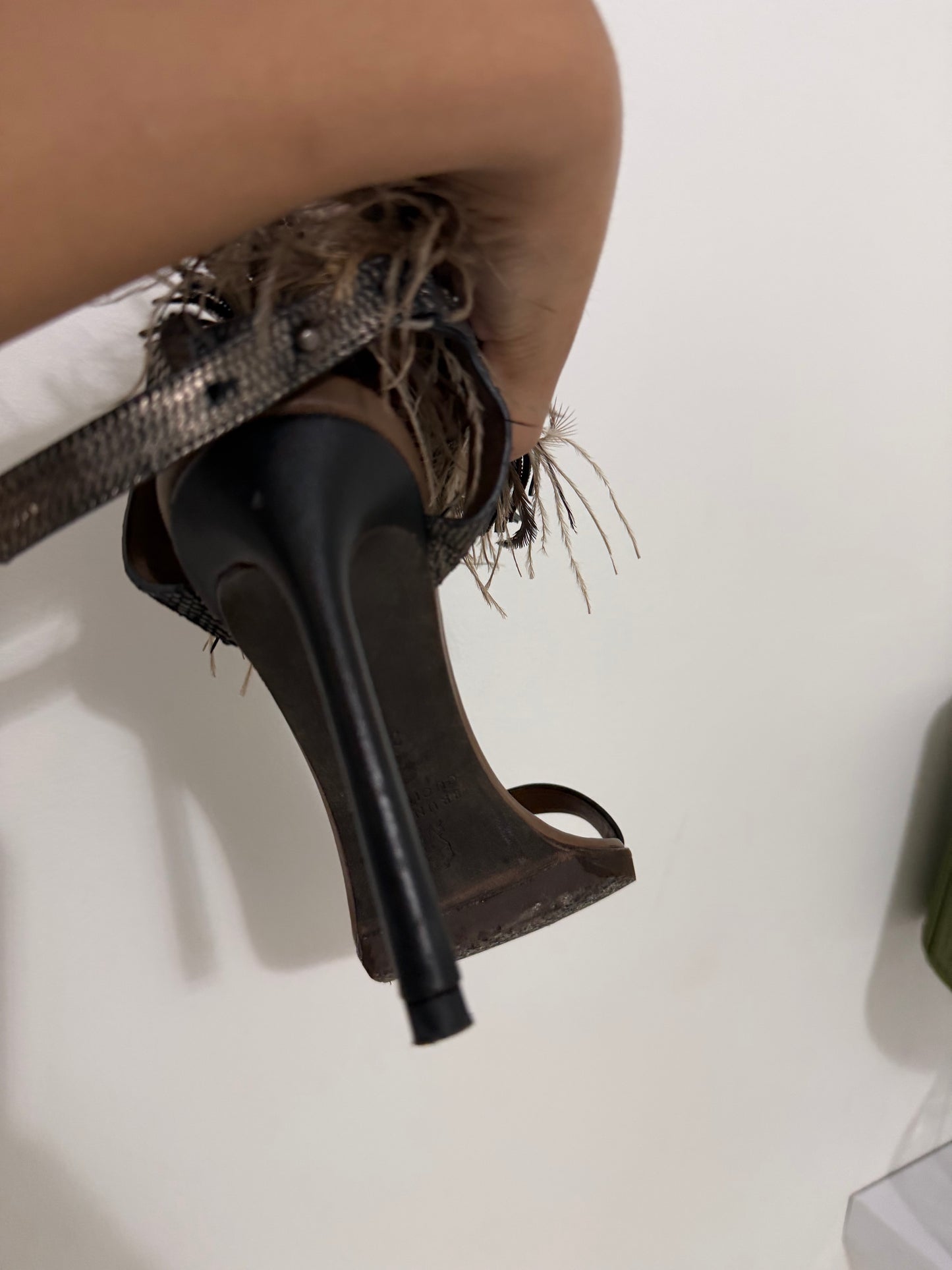 Brunello Cuccinelli Ostrich Feather Heels - 39
